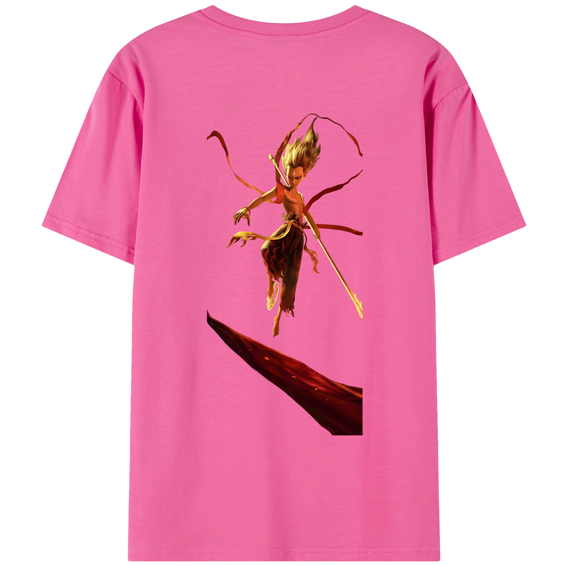 （画像用） Ne Zha 2 ナタ 魔童の大暴れ レディース半袖Tシャツ(バックプリント)